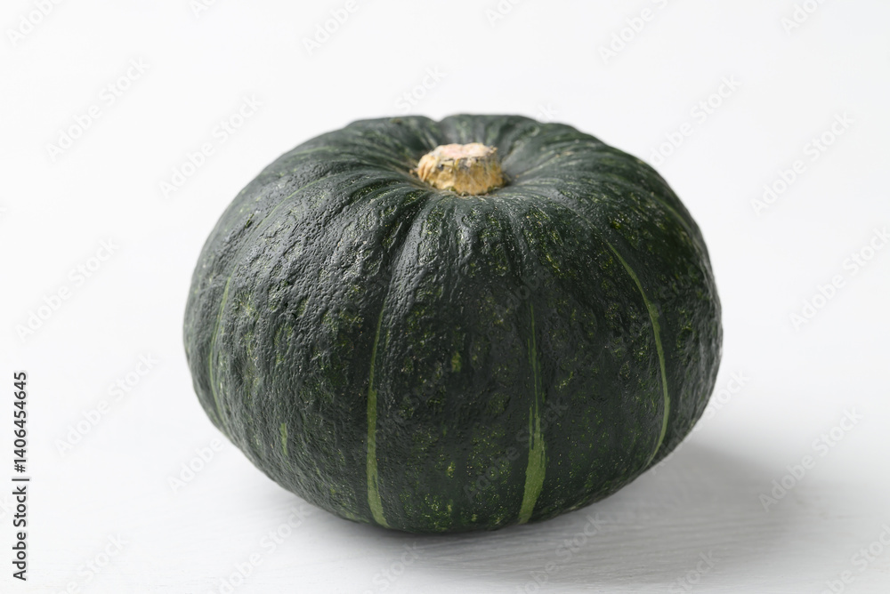Green pumpkin, Japanese pumpkin or Kabocha squash on white background Green pumpkin, Japanese pumpkin or Kabocha squash on white background