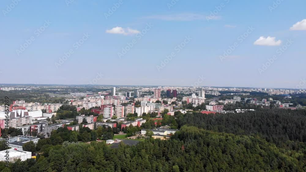 Drone shot of Vilnius during daytime Drone shot of Vilnius during daytime