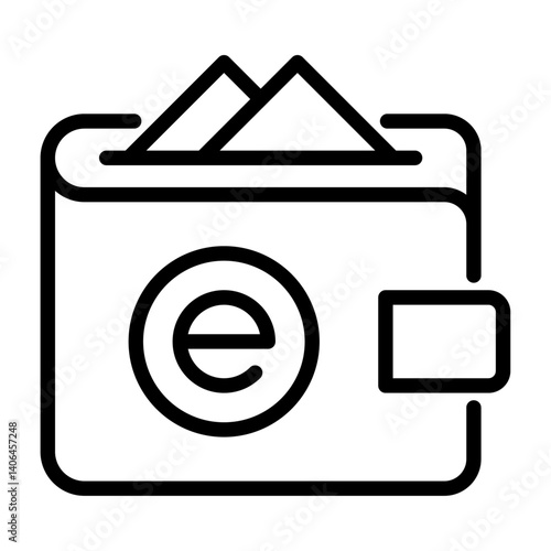 ewallet outline icon. payment black line illustration.