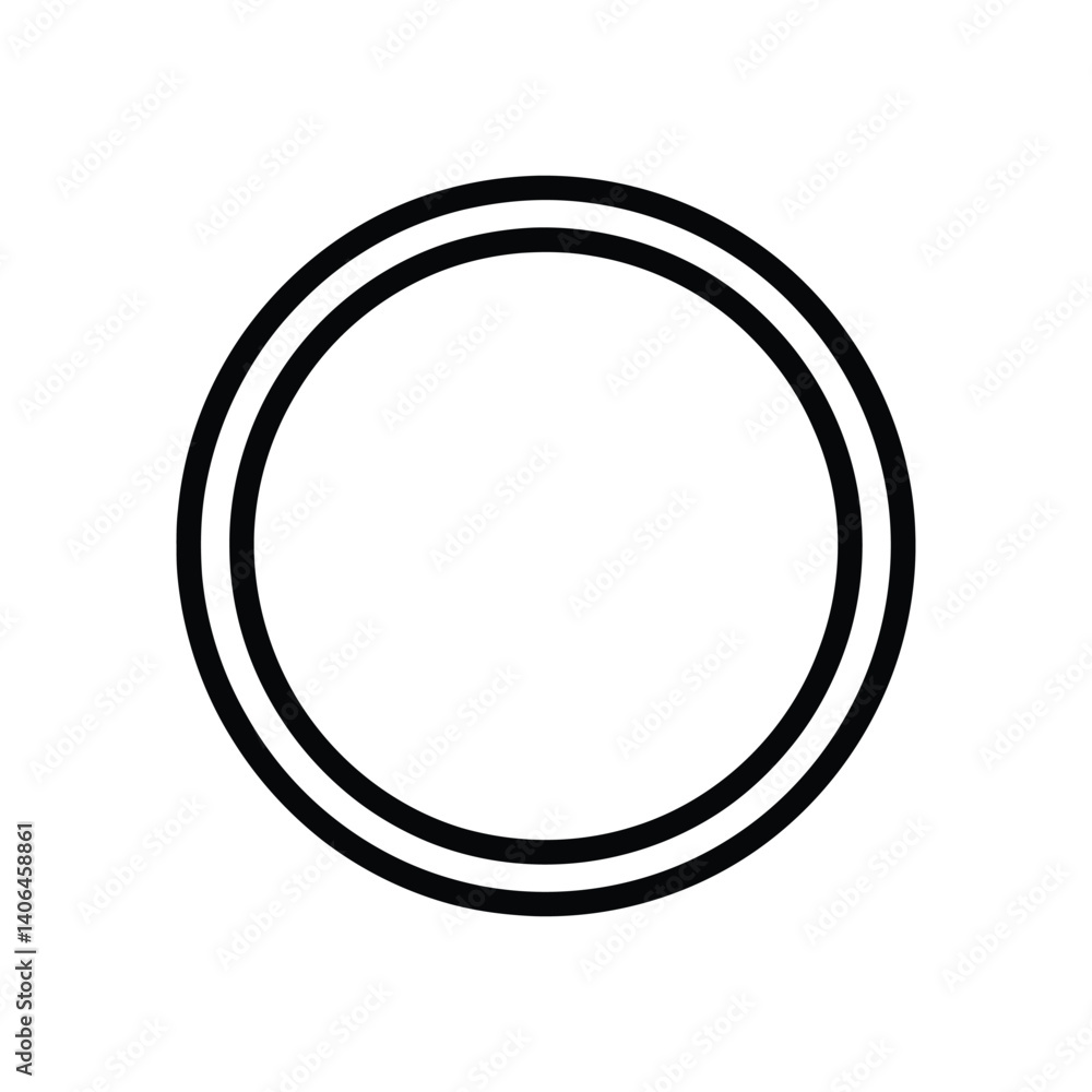Double Line Circle Shape Bold Outline Simple Geometry Transparent Background Double Line Circle Shape Bold Outline Simple Geometry Transparent Background