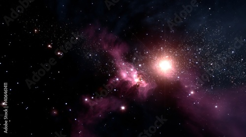 Generic Glowing Nebula View Star Faint Cluster