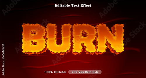 Burn 3d logo template editable text effect style