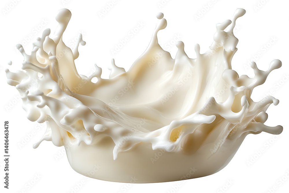 Splash of milk or cream isolated on white background