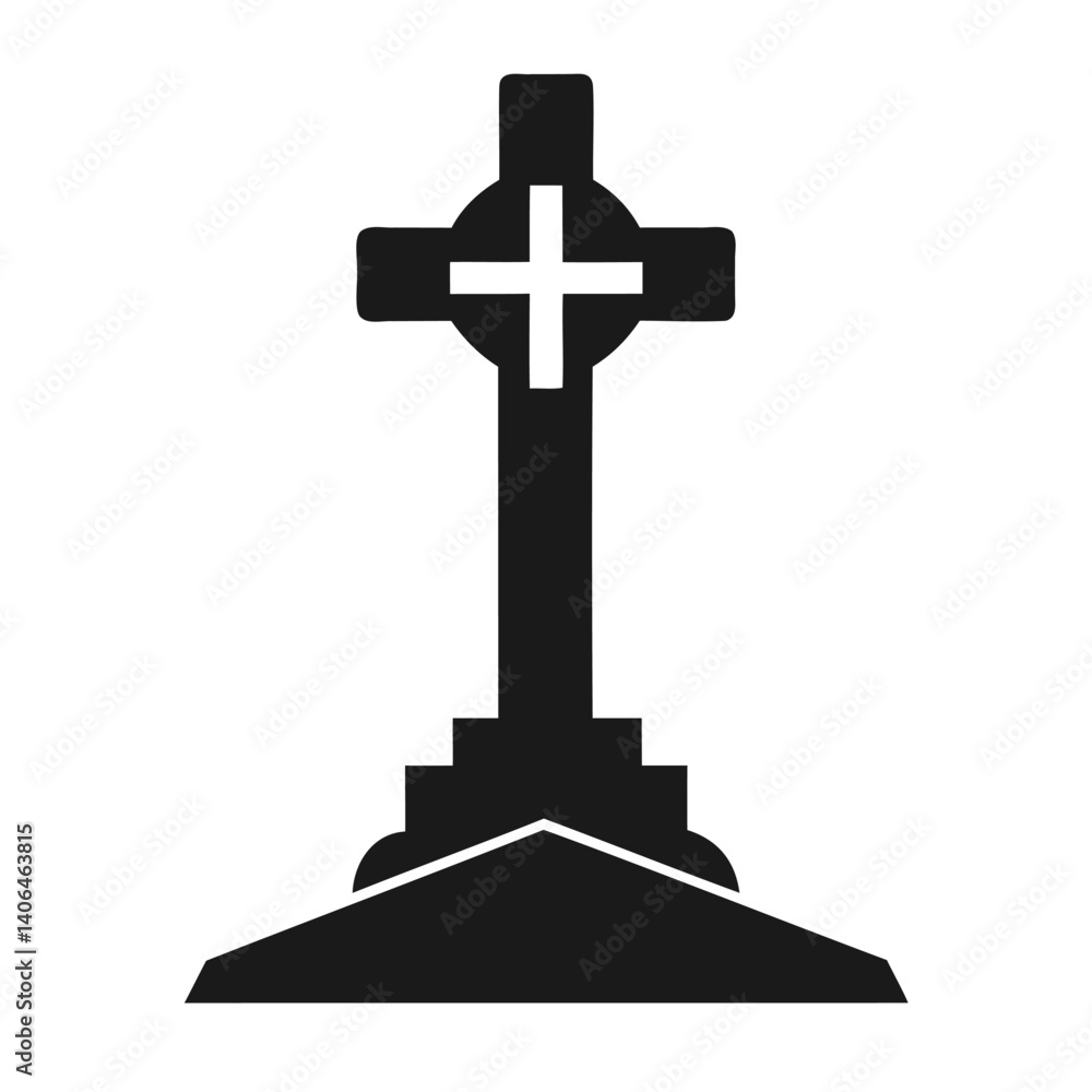 Silhouette of a Cross on a Layered Pedestal Silhouette of a Cross on a Layered Pedestal