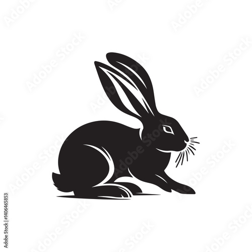 Cute fluffy cartoon vector illustration of a small white bunny animal