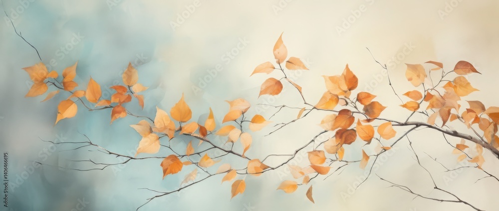 autumn leaves in the morning