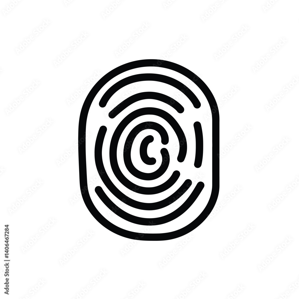Fingerprint Outline on Transparent Background Security Identity Access Control