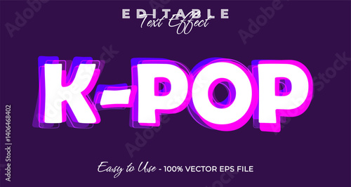korean pop 3d logo template editable text effect style