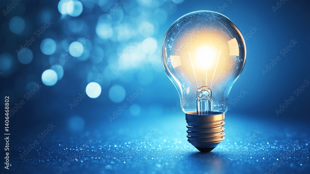 Bright Idea: A Lit Lightbulb Illuminating Innovation and Creativity Bright Idea: A Lit Lightbulb Illuminating Innovation and Creativity