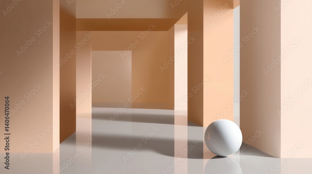 Muted peach-toned architectural interior design. Muted peach-toned architectural interior design.