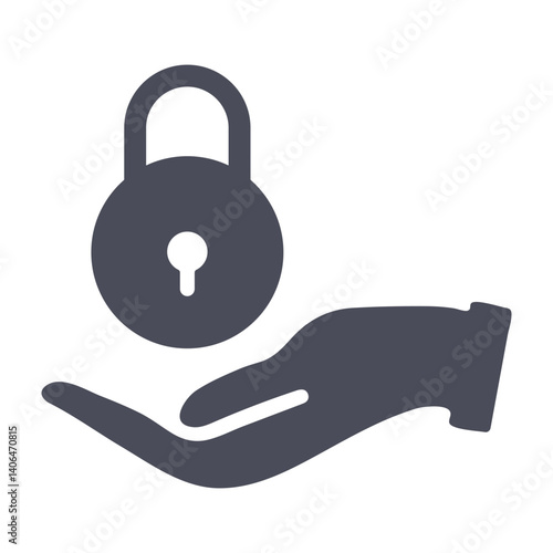 Hand, Lock, and Privacy Icons for Digital Security and Protection