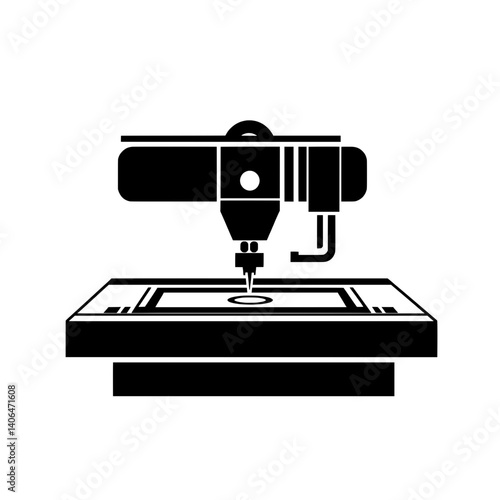 Industrial 3D printer icon representing modern manufacturing technology, rapid prototyping, and digital fabrication