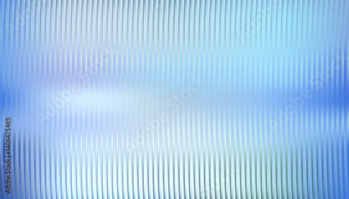 Blue glass effect vector background. Metal abstract window gradient pattern, ribbed plastic surface backdrop