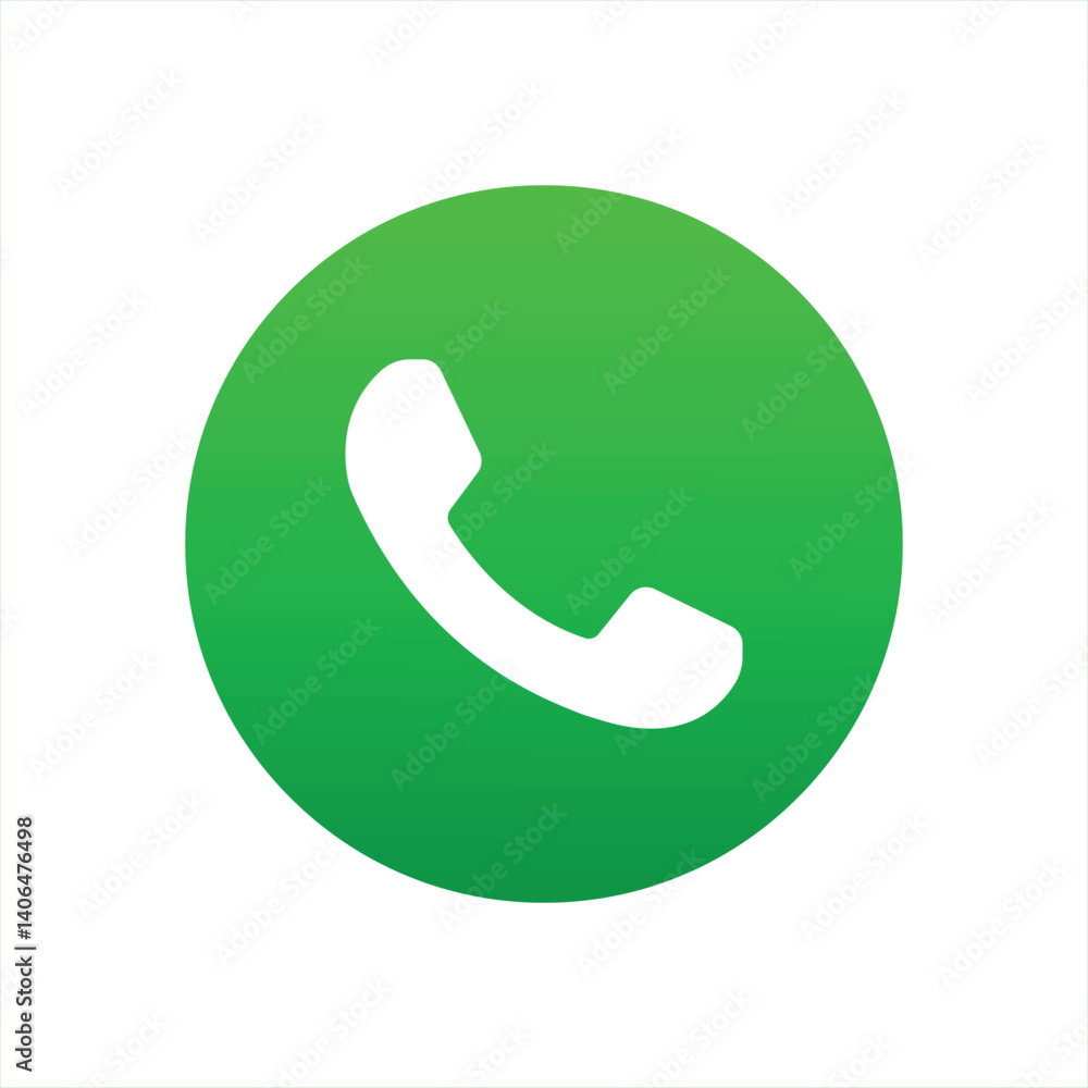 Green Phone Icon for Contact and Communication Symbol Green Phone Icon for Contact and Communication Symbol
