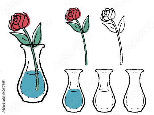 ペン風花瓶セット