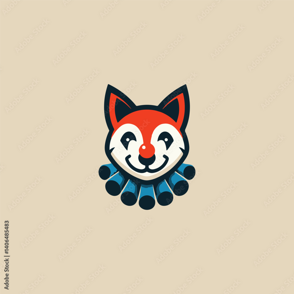 Obraz premium Fox clown logo