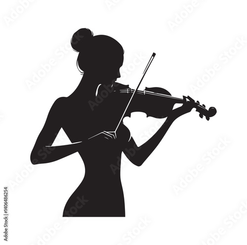 Violinist silhouette vector illustration