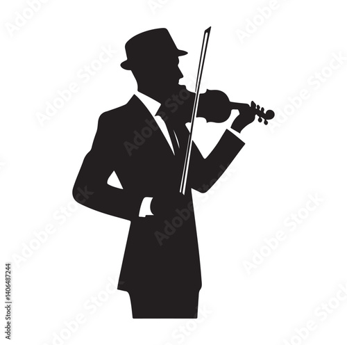 Violinist silhouette vector illustration