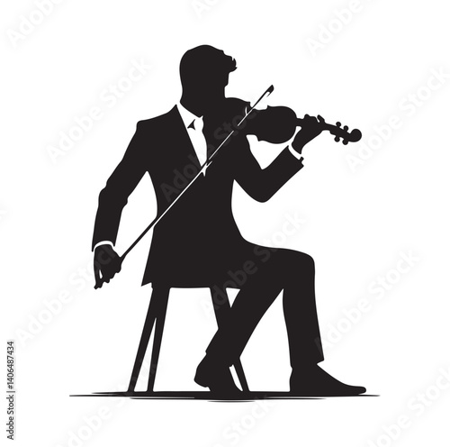Violinist silhouette vector illustration