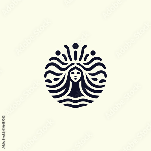 Minimalist medusa logo