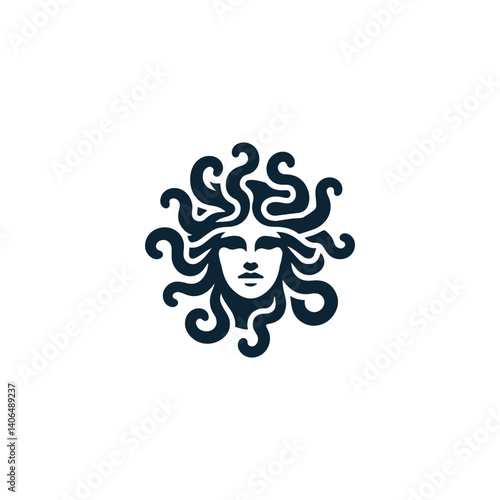 Minimalist medusa logo
