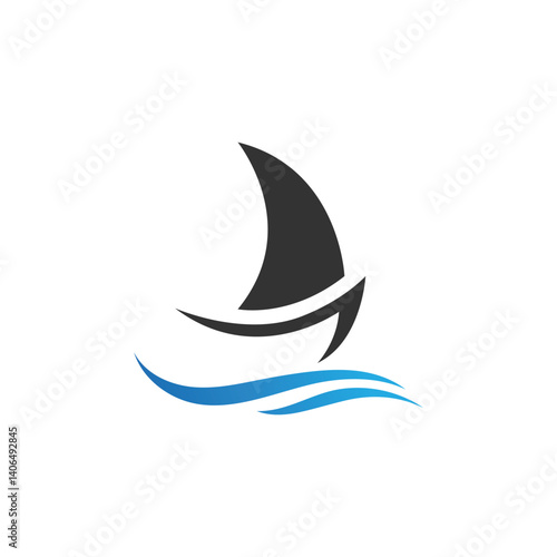 Silhouette of Dhow logo design  Traditional Sailboat