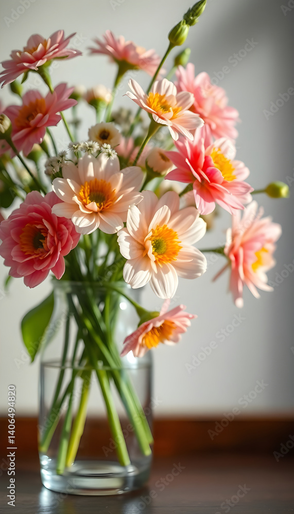 custom made wallpaper toronto digitalglass vase filled with pink and yellow flowers