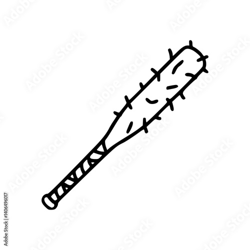 spiked bat line art