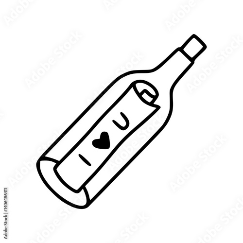 i love you message in a bottle vector