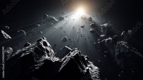 Moonlight Jagged Asteroid Perspective Star Silently