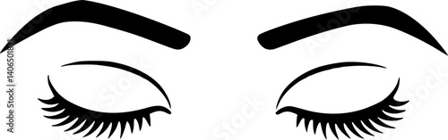 set of eyes. eyes icons closed lashes