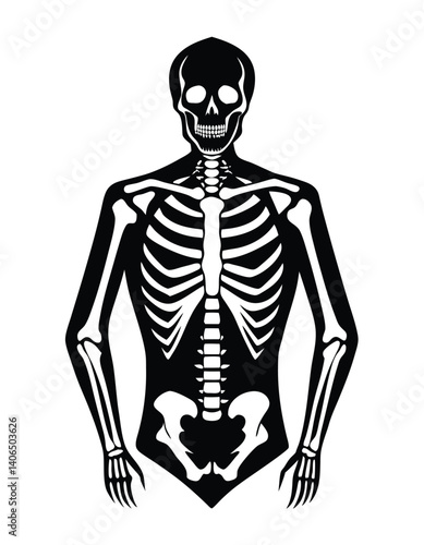 vector illustration of a human skeleton silhouette icon