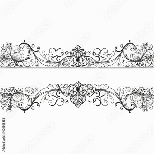 Elegant floral design borders perfect for wedding invitations cards scrapbook pages and decorative projects