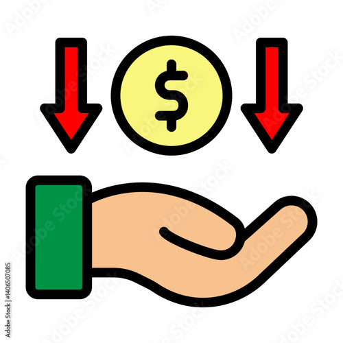 Debt Reduction Vector Filled Icon Design