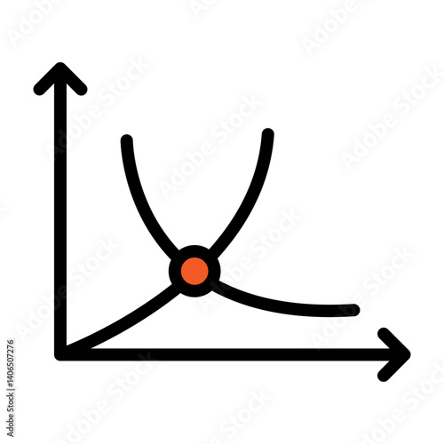 Breakeven Point Vector Filled Icon Design