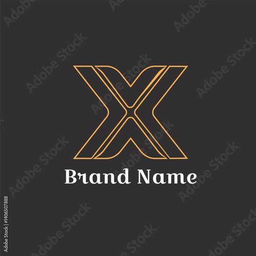 Abstract star logo design vector icon symbol. X letter logo. Editable color.