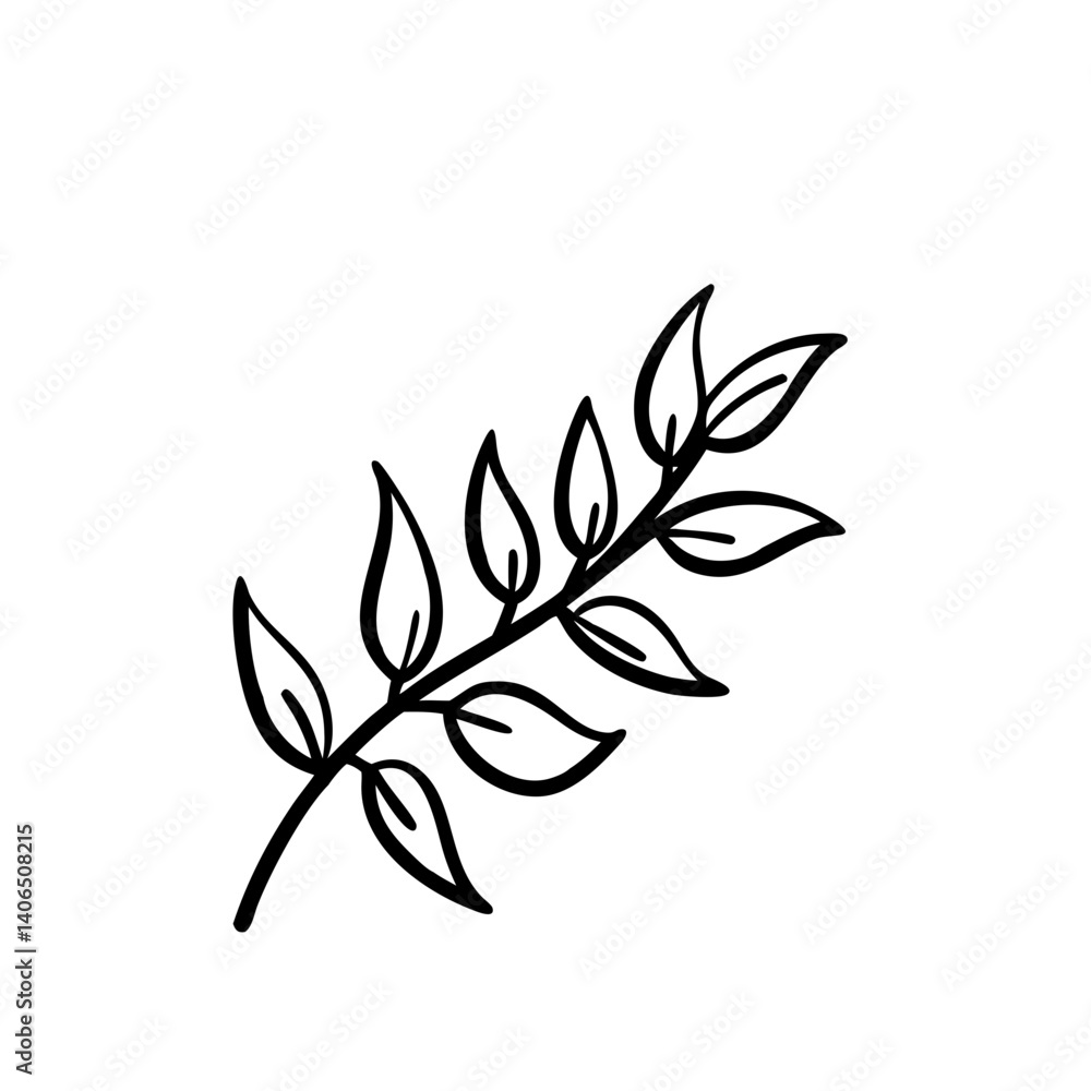 hand drawn sketch botanical branch Outline Icon hand drawn sketch botanical branch Outline Icon