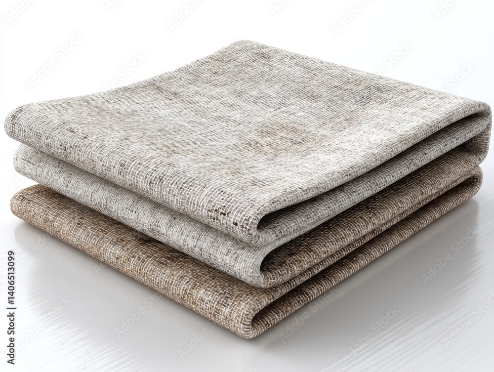A warm embrace of comfort, luxurious pile of soft blankets on white surface cozy A warm embrace of comfort, luxurious pile of soft blankets on white surface cozy