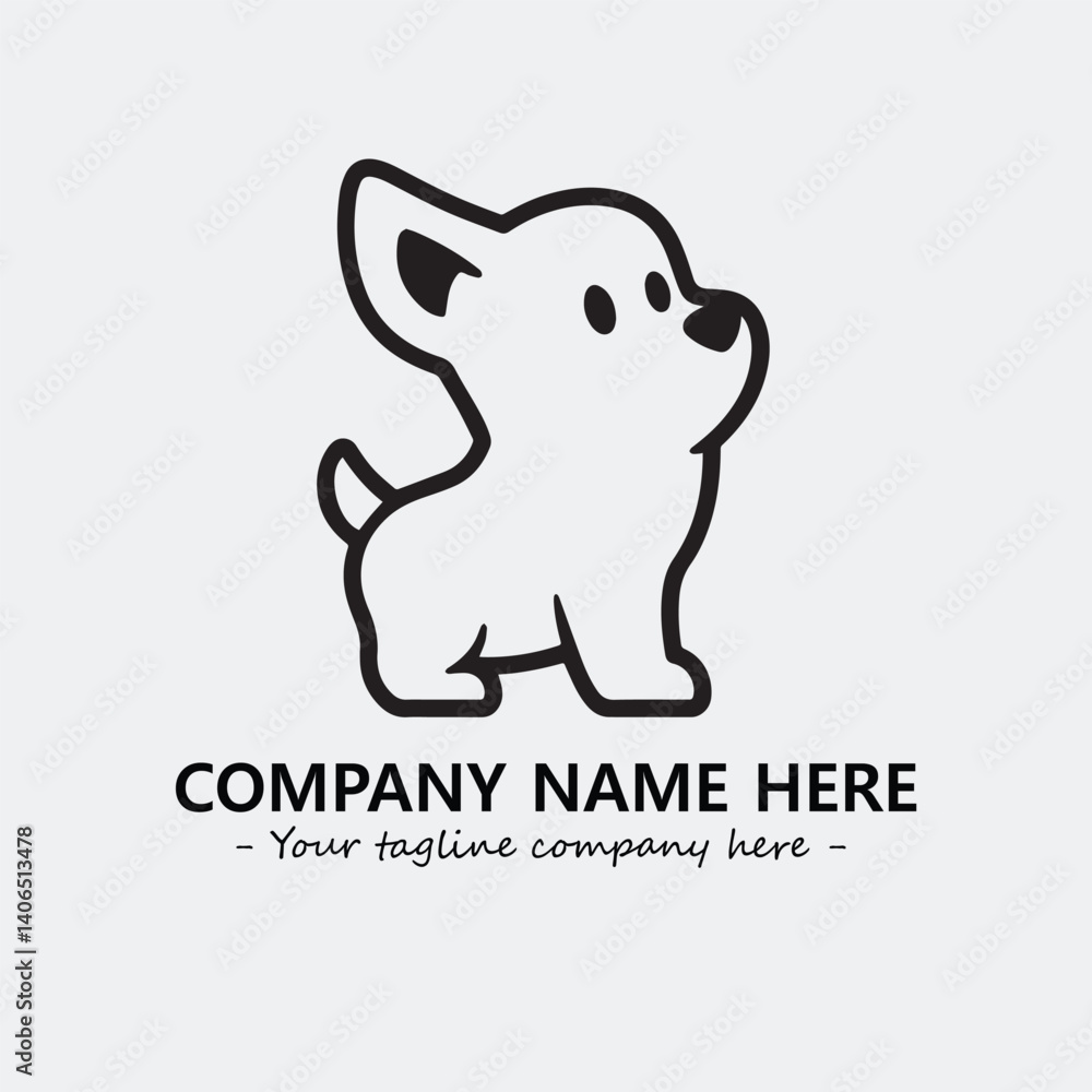 Obraz premium Dog illustration black and white for logo company vector image 