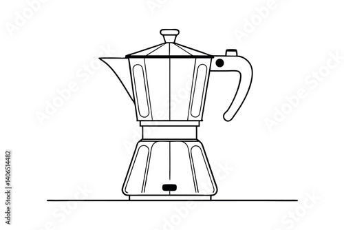 Vector Line Drawing of Coffee Maker