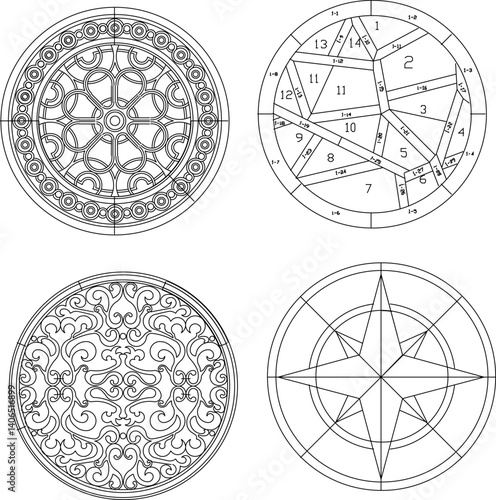 silhouette design vector illustration sketch drawing ornament decoration decoration mandala rosette background pattern seamless abstract modern classic vintage ethnic traditional