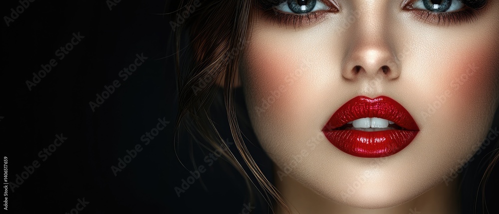 Fototapeta premium Close-up beauty portrait of woman with dramatic makeup
