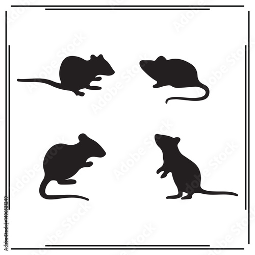 Rat silhouette, Rat illustration , Rat clipart, Rat vector , Rat icon , black Rat, Rat illustration on white background, Rat vector illustration ,