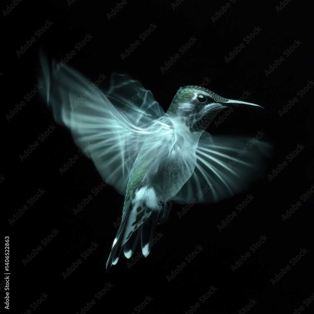 Fototapeta premium Capturing the Motion of Hummingbird Flight in Time