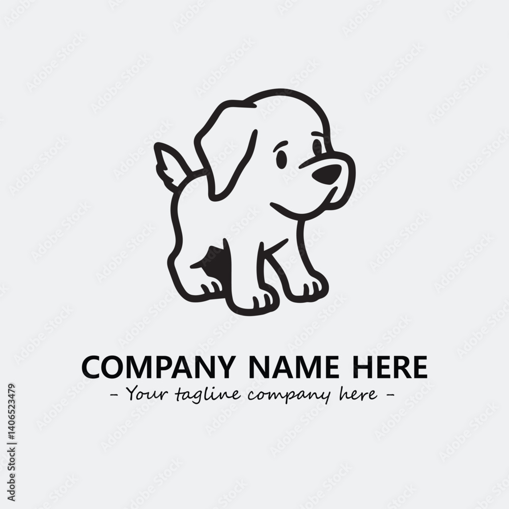 Obraz premium Dog illustration black and white for logo company vector image 