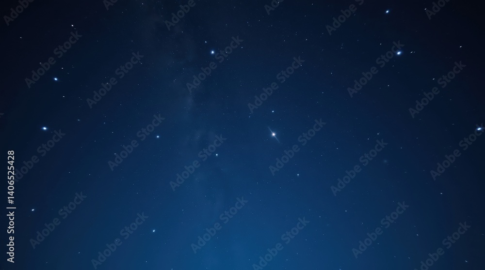 Naklejka premium Close-up of a constellation pattern, shimmering stars on a deep black sky, celestial beauty, cosmic exploration theme