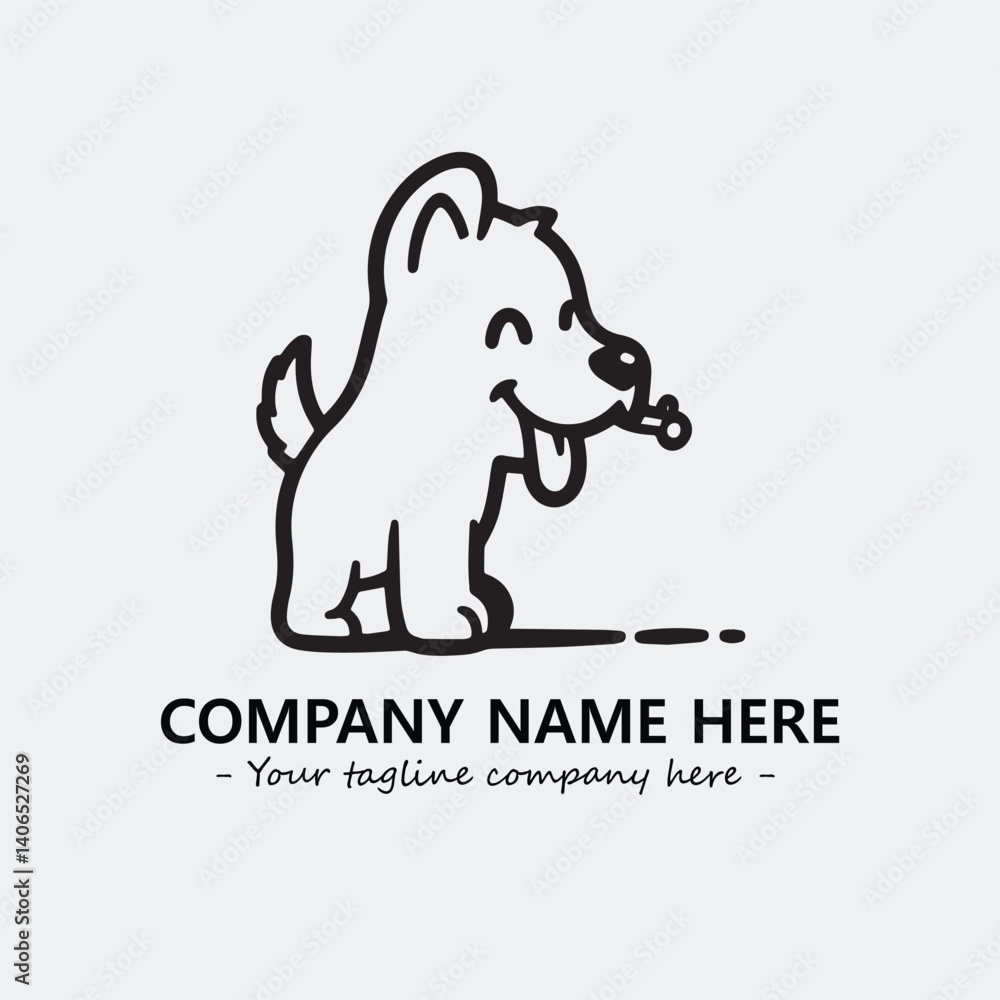 Obraz premium Dog illustration black and white for logo company vector image