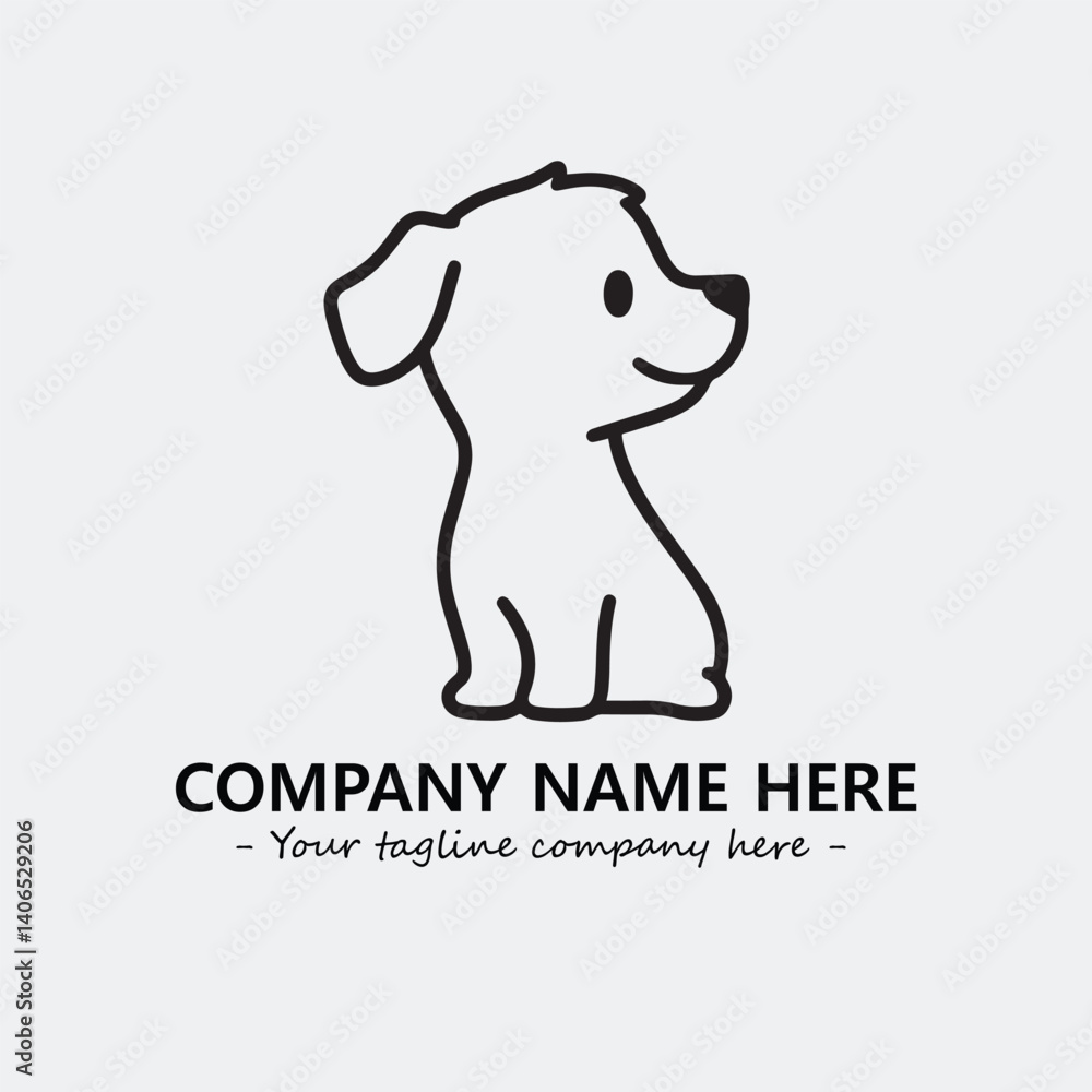 Obraz premium Dog illustration black and white for logo company vector image 