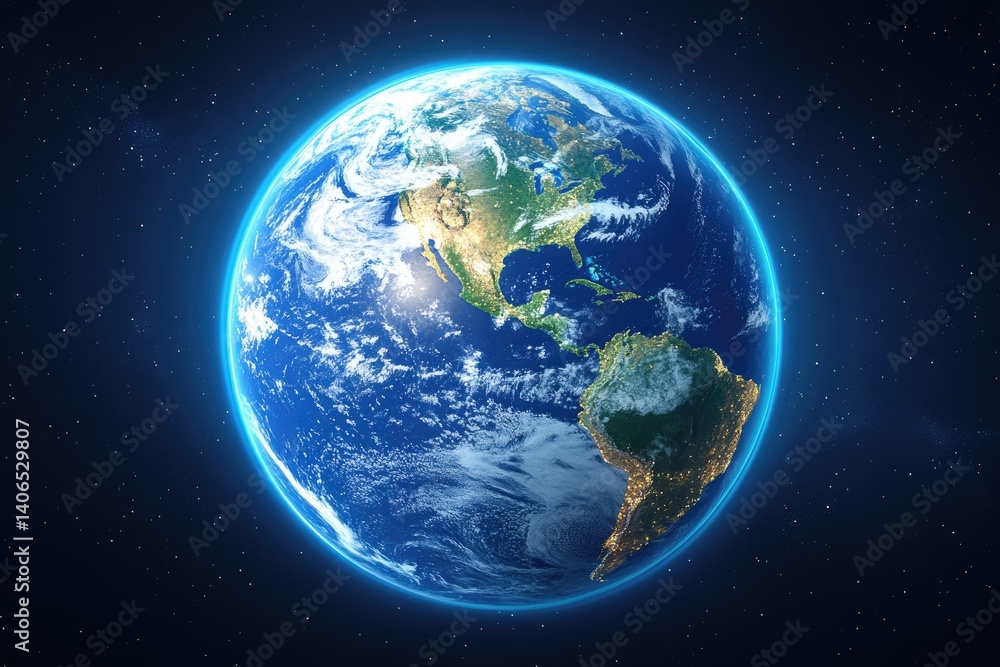 Obraz premium Earth from space, detailed view