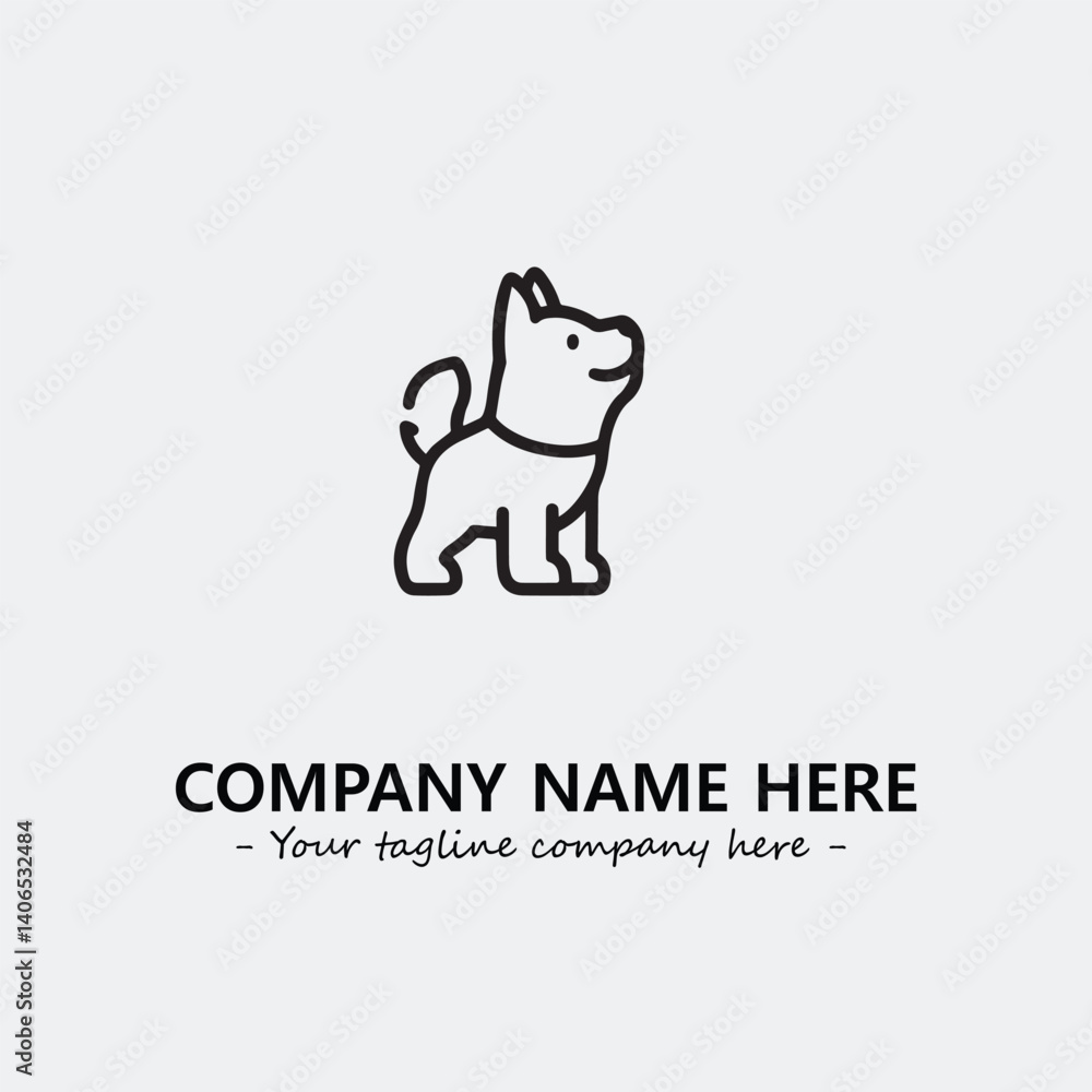 Obraz premium Dog illustration black and white for logo company vector image